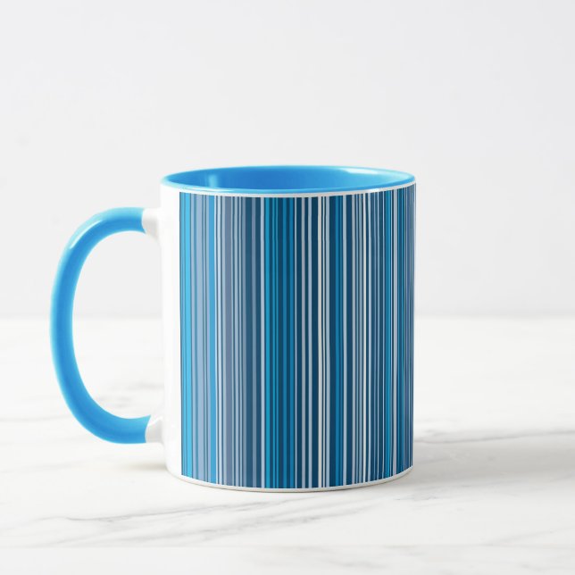 Mug Beaucoup de bandes multicolores en bleu (Gauche)