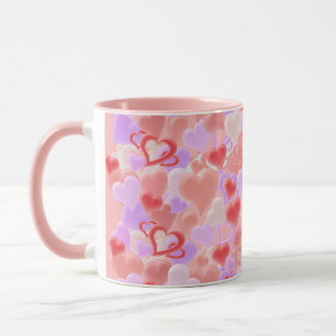 Mug Beaucoup de cœurs en 3D -