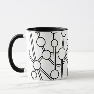 Mug Beaucoup de routes II Noir avec blanc