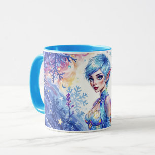 Mug Beauté elfe d'hiver enchantée gelée reine art