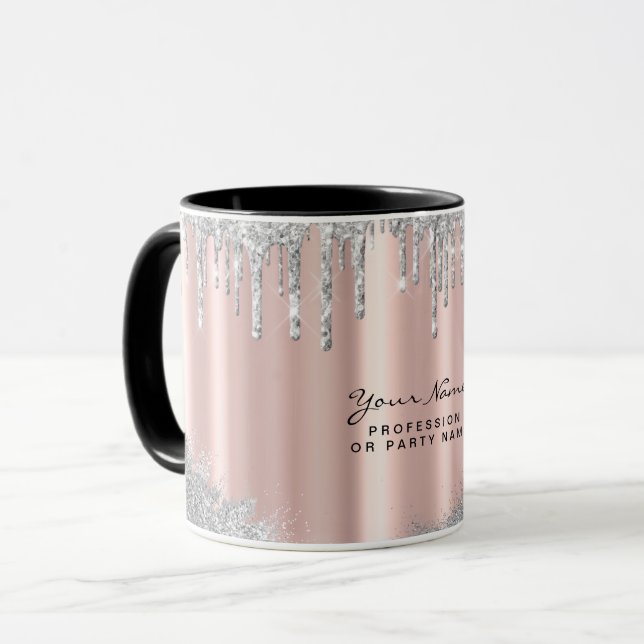 Mug Beauté Rose Gold Parties scintillant d'argent  gou (Devant gauche)