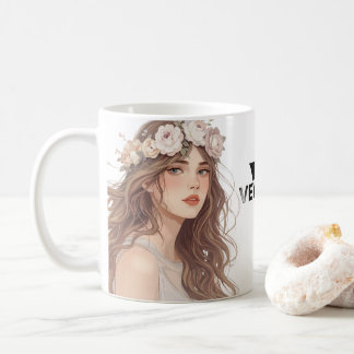 Mug Beautiful Floral Anime Girl – Soft Pastel Aesthe