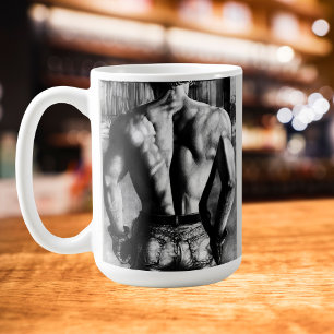 Mug Beaux-Arts cool, Dessin de Charbon de Cowboy