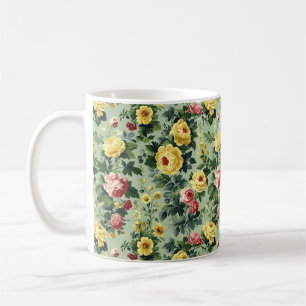 Mug Beaux Fleurs Romantiques de Printemps Jaunes Fémin