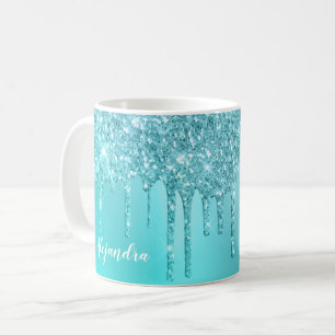 Mug Beaux gouttes d'parties scintillant à la menthe b