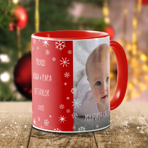 Mug Bébé 1er Noël Grand-parents Photo personnalisée Ro