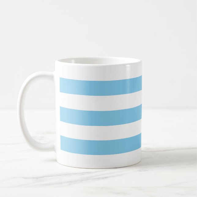Mug Bébé Bleu et Blanc Grand Horiz. Motif de bandes (Gauche)