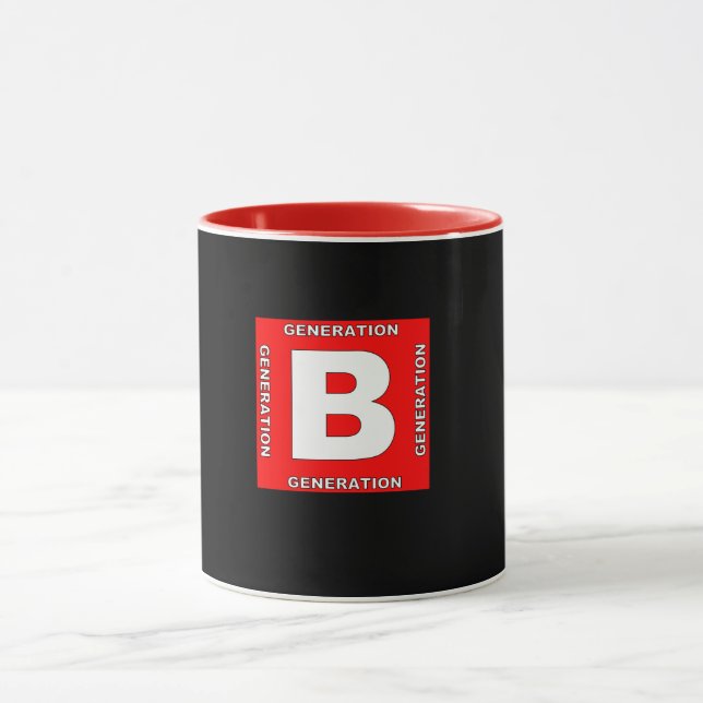 Mug Bébé Boomer génération tasse. (Centre)