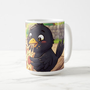Mug Bébé cartoon merle corbeau corneille mangeant de l
