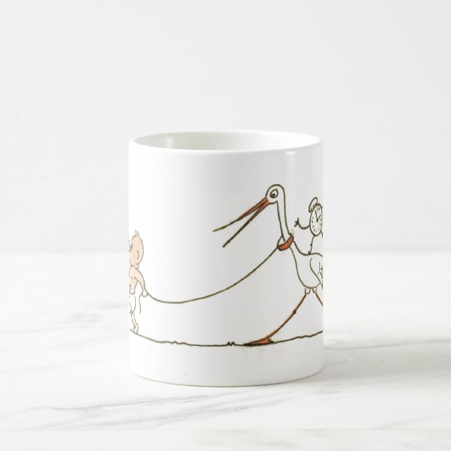 Mug Bébé et cigogne (Centre)