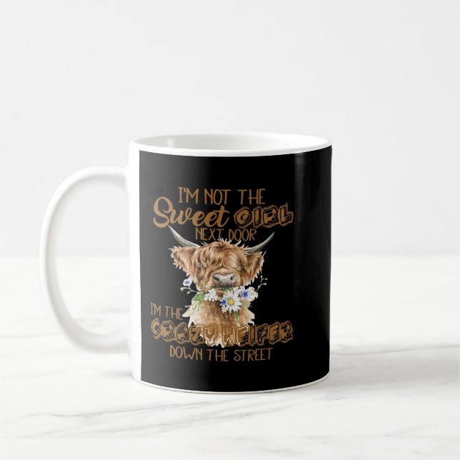 Mug Bébé Floral Highland Cow Bandana Pas Aujourd'Hui H (Gauche)