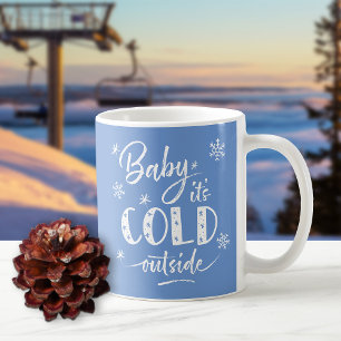 Mug Bébé Il fait froid dehors Bleu