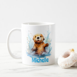 Mug Bébé mignon loupe de mer dans des éclaboussures d'
