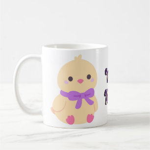 Mug Bébé Poussin Assis Mignon Kawaii Arc Violet