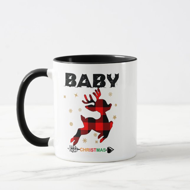 Mug Bébé Reindeer de la famille de Noël (Gauche)