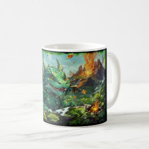Mug Bébé vert Hawaiian Fire Dragon & Volcanoes