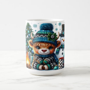 Mug Bébé Yak au feu de camp avec bonhomme de neige & a