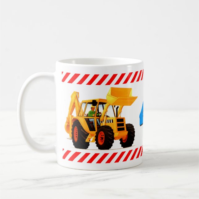 Mug Bêcheur jaune du 4ème anniversaire du garçon (Gauche)