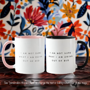 Mug Bed Lover Drôle Citation tendance noir Police Deux