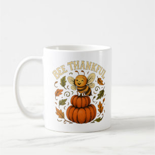 Mug Bee Thankful Art Citrouille d'automne