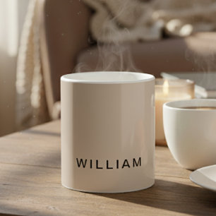 Mug Beige et monogramme personnalisés avec personnalis