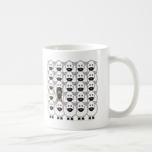 Mug Belge Malinois chez les moutons (Droite)