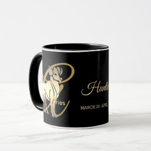 Mug Bélier ♈ signe Zodiac / Noir et or