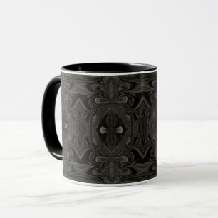 Mug Belladonna Noir Abstrait Acrylique Fluid Art