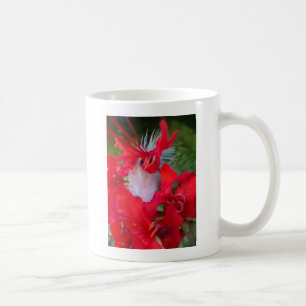 Mug Belle Alien Crimson Floral Motif Art Design