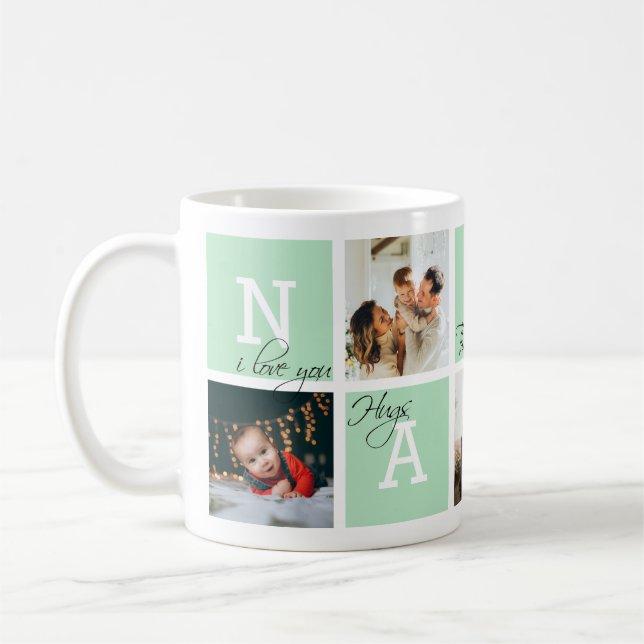 Mug Belle Appréciation Nanny 5 Photo Vert clair (Gauche)