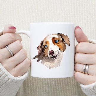 Mug Belle aquarelle Bleu Eyed Australien Shepherd