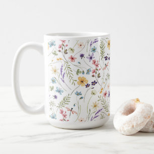 Mug Belle aquarelle Fleurs et papillons