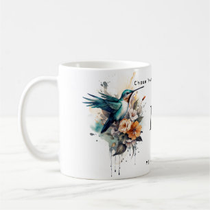 Mug Belle aquarelle Hummingbird Monogramme Nom
