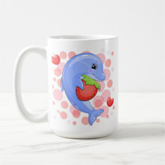 Mug Belle caricature dauphin et fraise