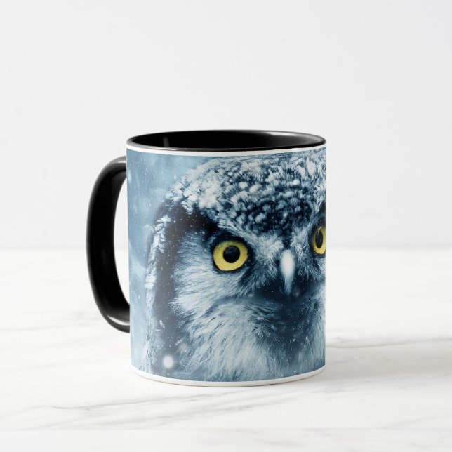 Mug Belle Chouette dans la neige (Devant gauche)