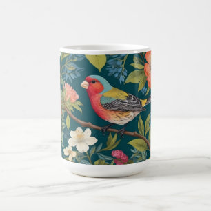 Mug Belle coloration Finch Oiseau Botanique