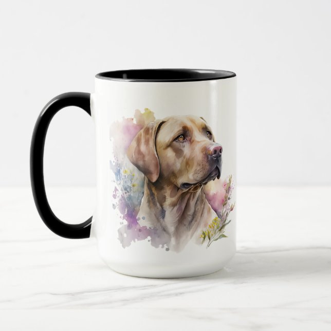MUG BELLE COULEUR D'EAU JAUNE LABRADOR RETRIEVER CHIEN (Gauche)