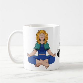 Mug Belle Fille Blonde Pose de Yoga Lotus Mignonne