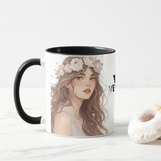 Mug Belle Fille d'anime Florale – Esthétique Pastel Do