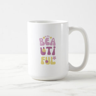 Mug Belle Fille Fleurs mignonnes Violettes Et Jaunes