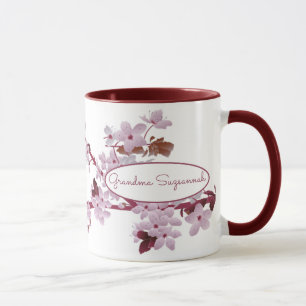 Mug Belle florale rose cerise fleurs sur mesure