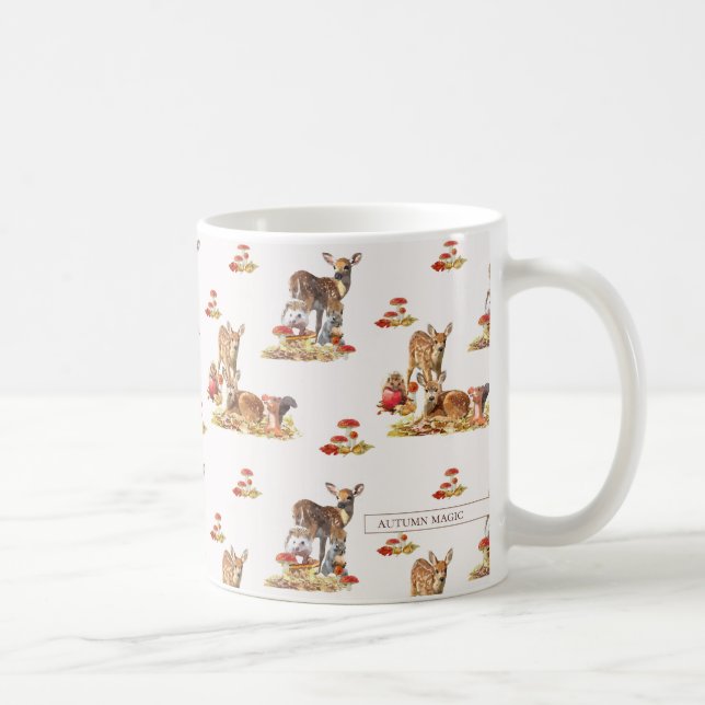 Mug Belle Forêt Animale Automne Motif Art (Droite)