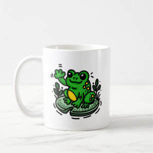 Mug Belle grenouille du matin sur la main de Lily Pad 