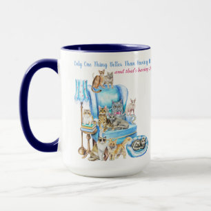 Mug Belle Illustration Crazy Cat Lady Customisée
