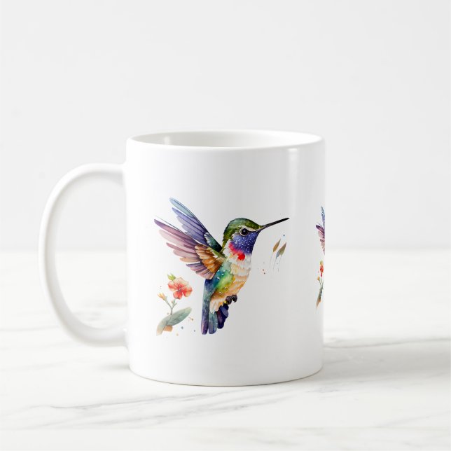 Mug Belle illustration de colibri coloré (Gauche)