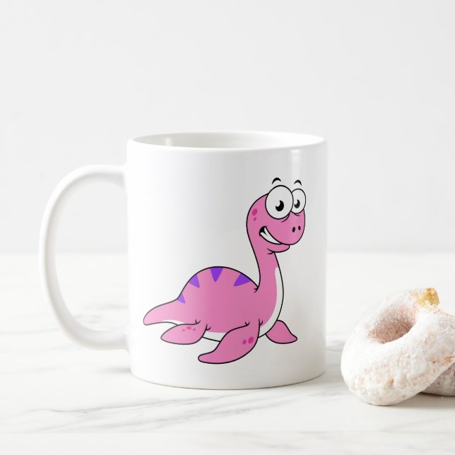Mug Belle Illustration Du Monstre Loch Ness. (Avec donut)