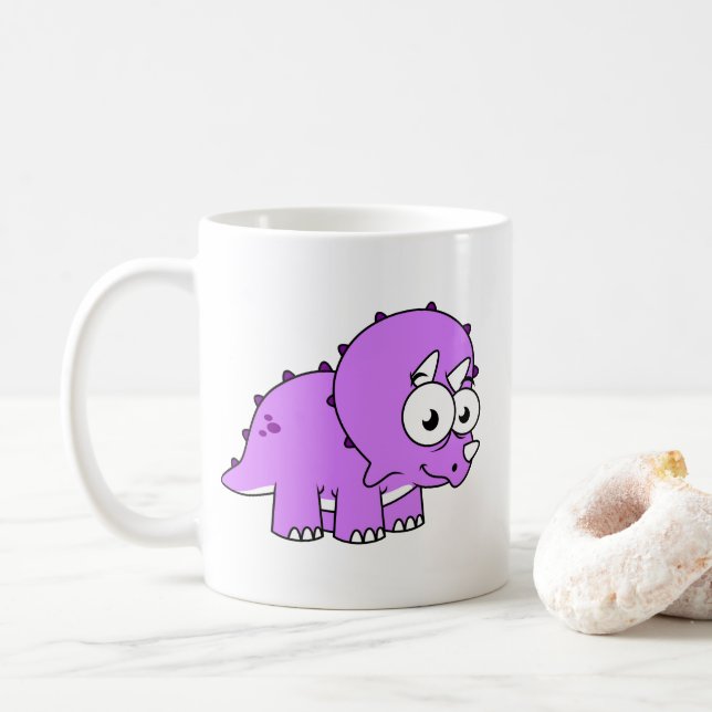 Mug Belle Illustration D'Un Tricératops. (Avec donut)