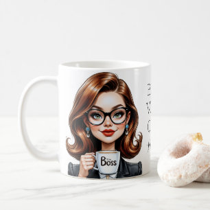 Mug Belle Lady Boss Portant Des Lunettes