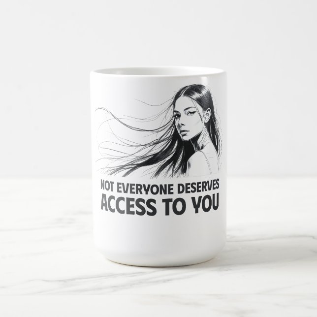 Mug Belle ligne féminine Art - Qui vous mérite (Centre)