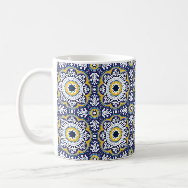 Mug 💙 💛 Belle Méditerranée Vintage Azulejos (Gauche)